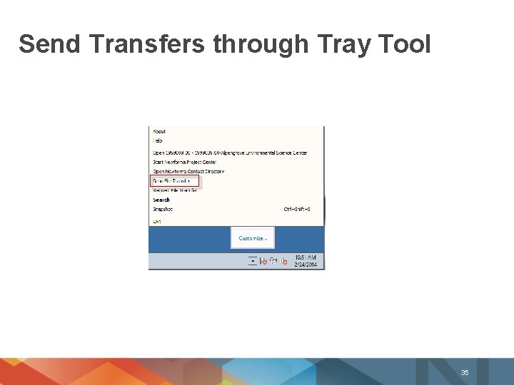 Send Transfers through Tray Tool 35 