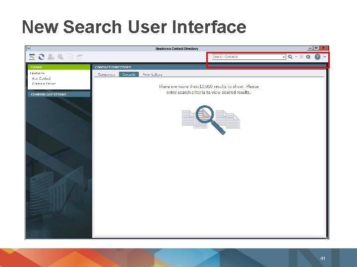 New Search User Interface 41 