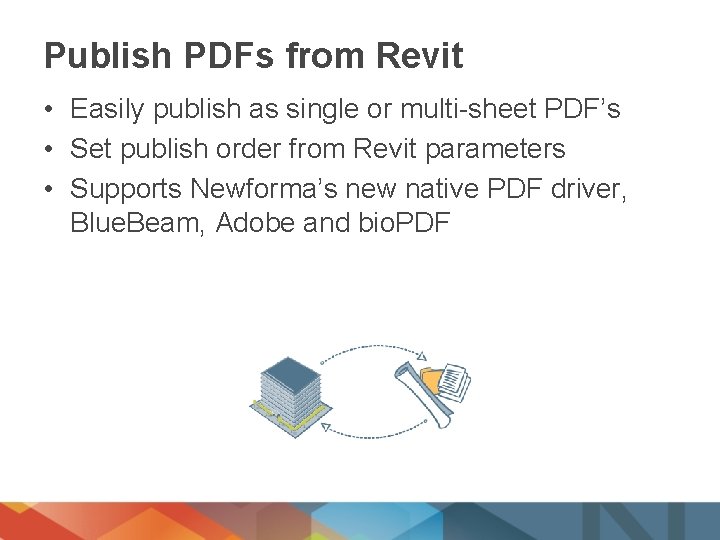 Publish PDFs from Revit • Easily publish as single or multi-sheet PDF’s • Set