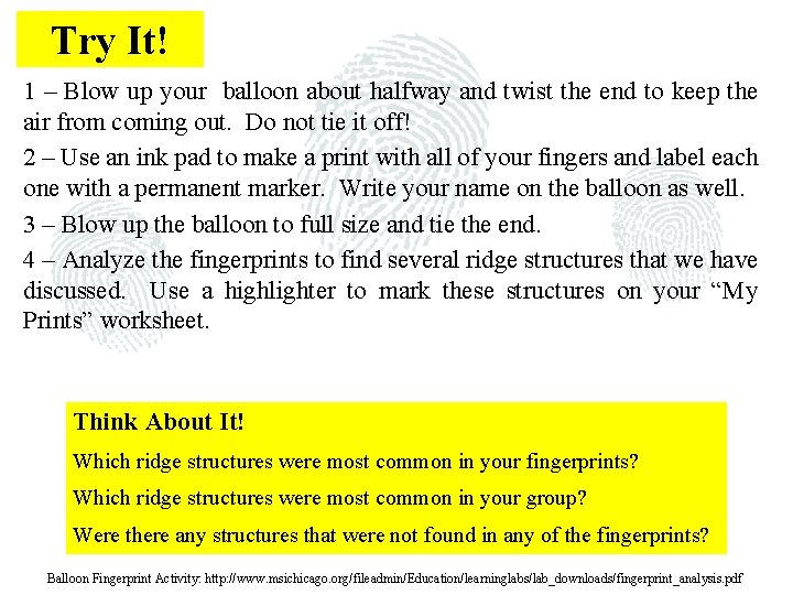 Try It! 1 – Blow up your balloon about halfway and twist the end