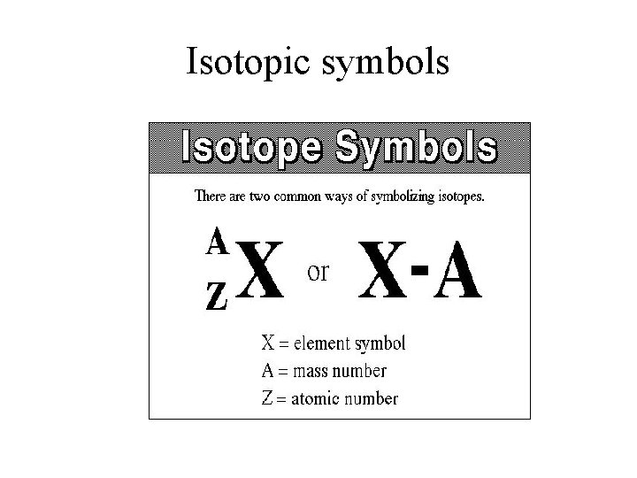 Isotopic symbols 