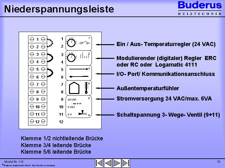 Niederspannungsleiste 1 1 2 2 3 3 4 4 5 5 6 6 7