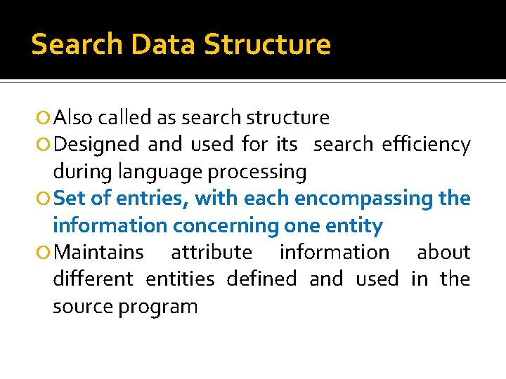 Search Data Structure Also called as search structure Designed and used for its search Search Data Structure Also called as search structure Designed and used for its search
