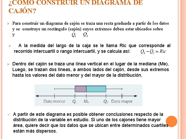 ¿CÓMO CONSTRUIR UN DIAGRAMA DE CAJÓN? Ø Ø Para construir un diagrama de cajón