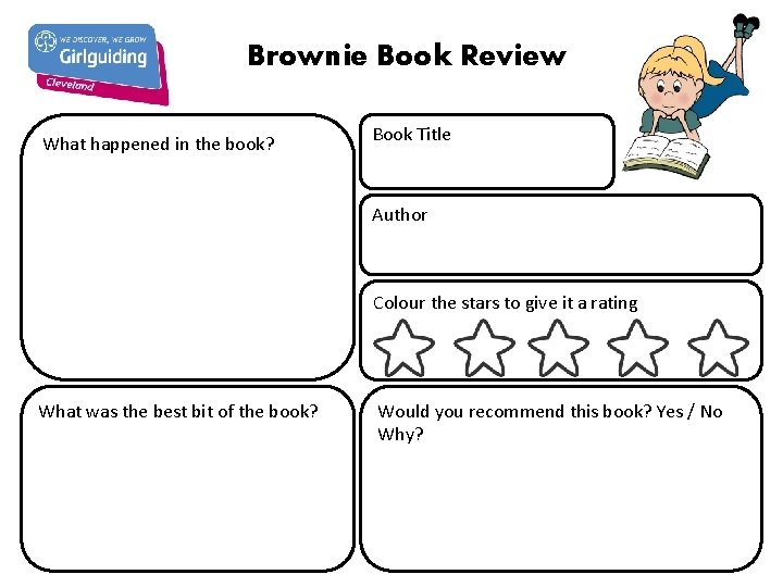 Brownie Book Review What happened in the book? Book Title Author Colour the stars