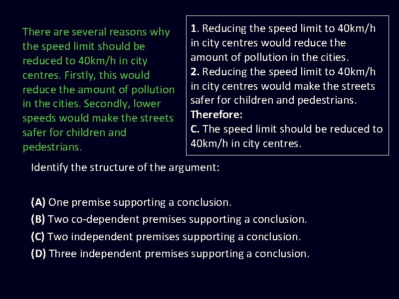 There are several reasons why the speed limit should be reduced to 40 km/h