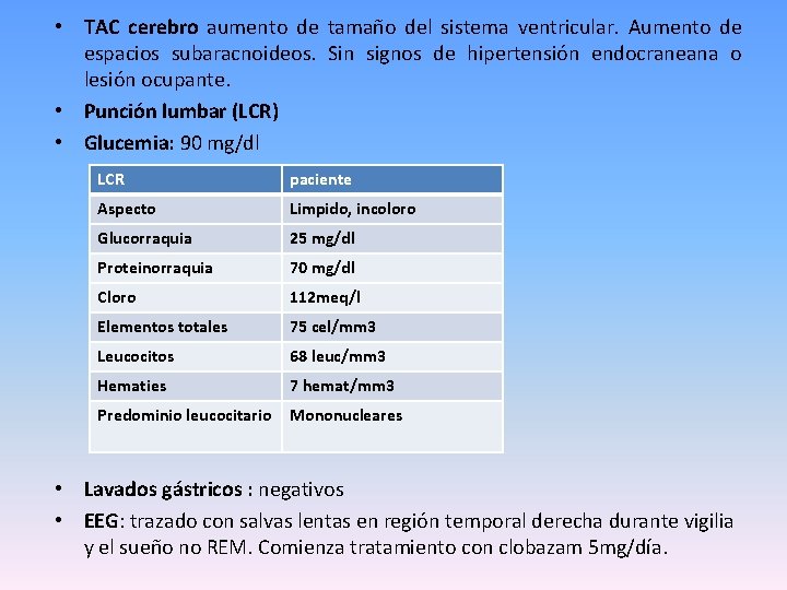  • TAC cerebro aumento de tamaño del sistema ventricular. Aumento de espacios subaracnoideos.