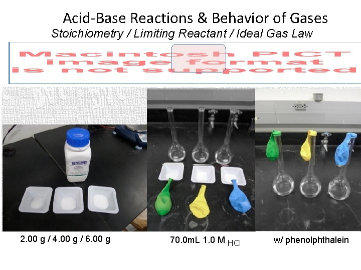 Acid-Base Reactions & Behavior of Gases Stoichiometry / Limiting Reactant / Ideal Gas Law