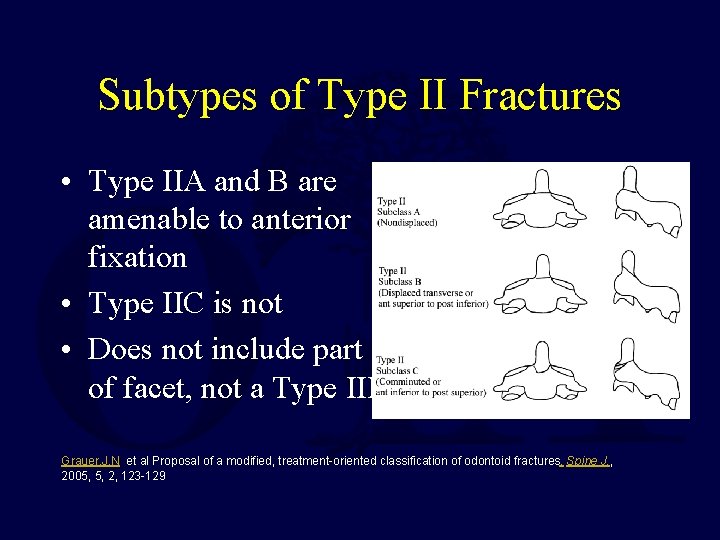 Subtypes of Type II Fractures • Type IIA and B are amenable to anterior