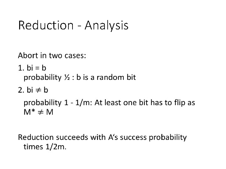 Reduction - Analysis • 