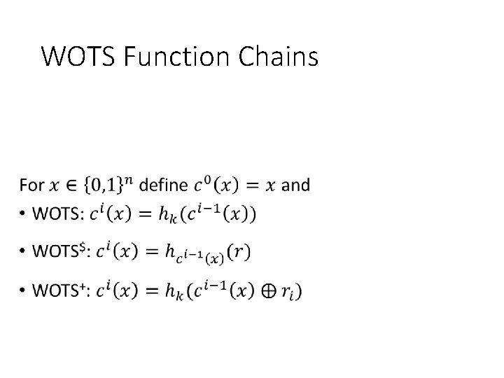 WOTS Function Chains • 