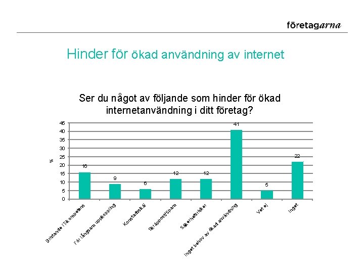 Hinder för ökad användning av internet Ser du något av följande som hinder för