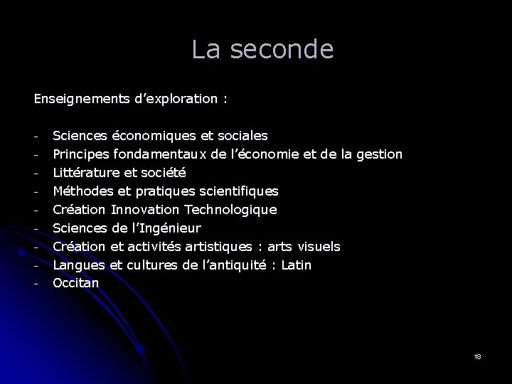 La seconde Enseignements d’exploration : - Sciences économiques et sociales Principes fondamentaux de l’économie