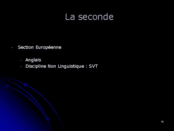 La seconde - Section Européenne - Anglais Discipline Non Linguistique : SVT 19 