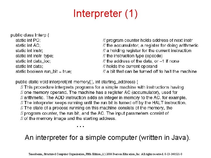 Interpreter (1) . . . An interpreter for a simple computer (written in Java). Interpreter (1) . . . An interpreter for a simple computer (written in Java).