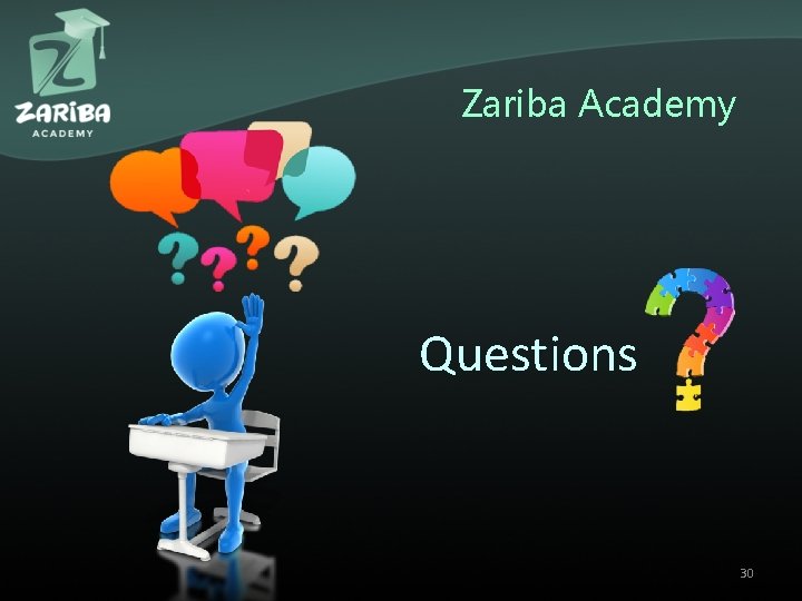 Zariba Academy Questions 30 