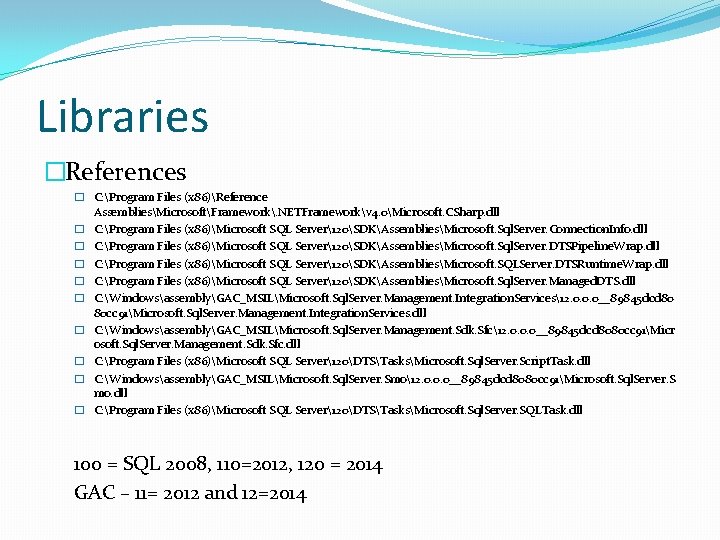 Libraries �References � C: Program Files (x 86)Reference � � � � � AssembliesMicrosoftFramework.