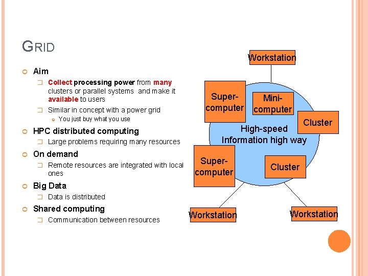 GRID Workstation Aim � Collect processing power from many clusters or parallel systems and