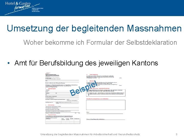 Umsetzung der begleitenden Massnahmen Woher bekomme ich Formular der Selbstdeklaration • Amt für Berufsbildung