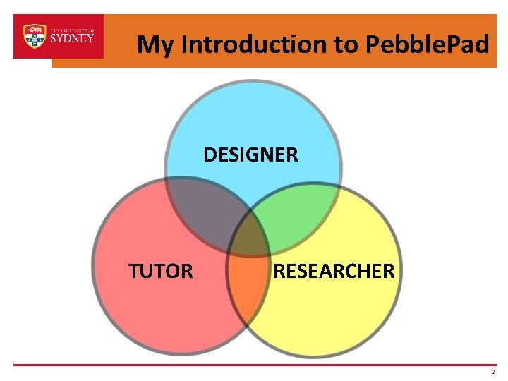 My Introduction to Pebble. Pad DESIGNER TUTOR RESEARCHER 2 