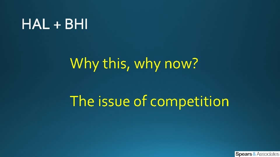 Why this, why now? The issue of competition 