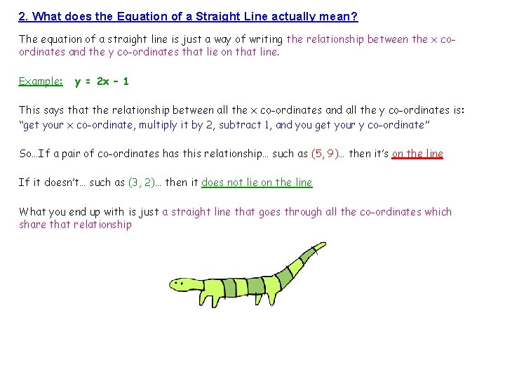 2. What does the Equation of a Straight Line actually mean? The equation of