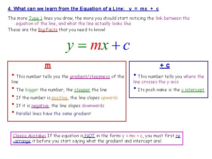 4. What can we learn from the Equation of a Line: y = mx