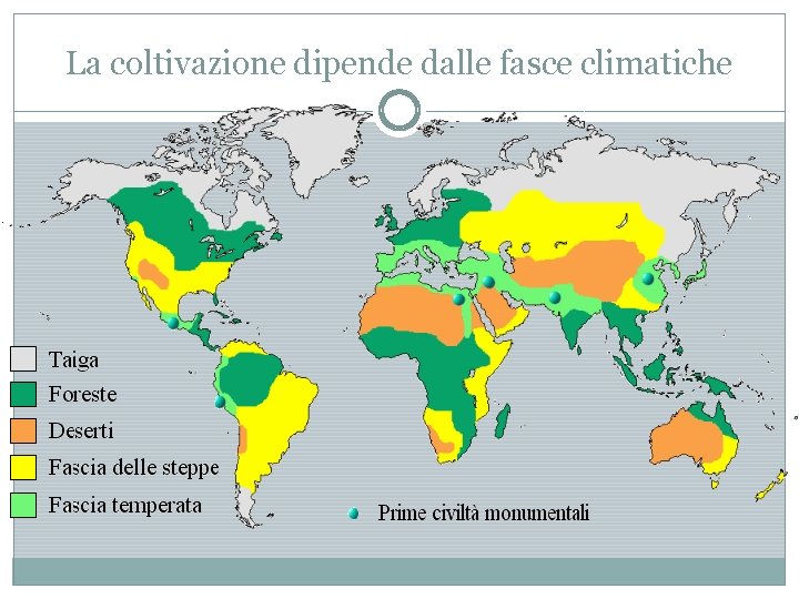 La coltivazione dipende dalle fasce climatiche 