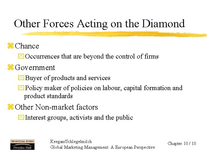 Other Forces Acting on the Diamond z Chance y. Occurrences that are beyond the