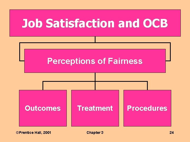 Job Satisfaction and OCB Perceptions of Fairness Outcomes ©Prentice Hall, 2001 Treatment Chapter 3