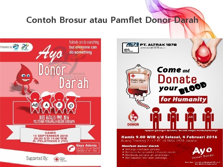 Contoh Brosur atau Pamflet Donor Darah 