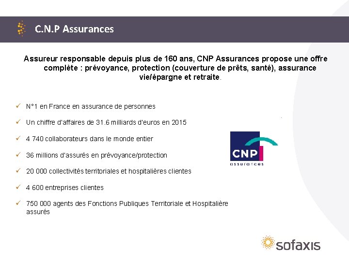 C. N. P Assurances Assureur responsable depuis plus de 160 ans, CNP Assurances propose