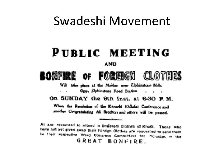 Swadeshi Movement 