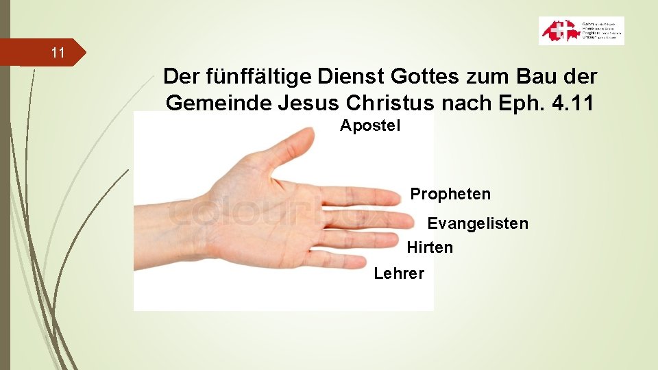 11 Der fünffältige Dienst Gottes zum Bau der Gemeinde Jesus Christus nach Eph. 4.