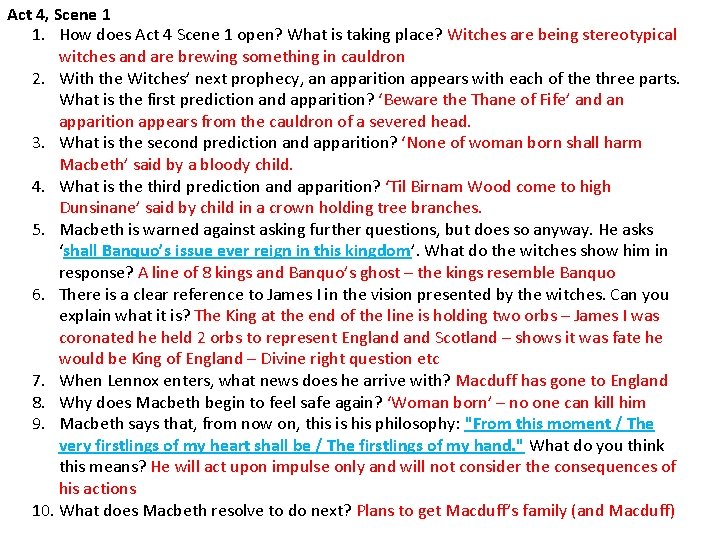 Act 4, Scene 1 1. How does Act 4 Scene 1 open? What is