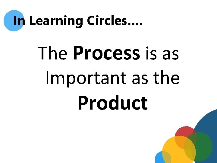 In Learning Circles…. The Process is as Important as the Product 