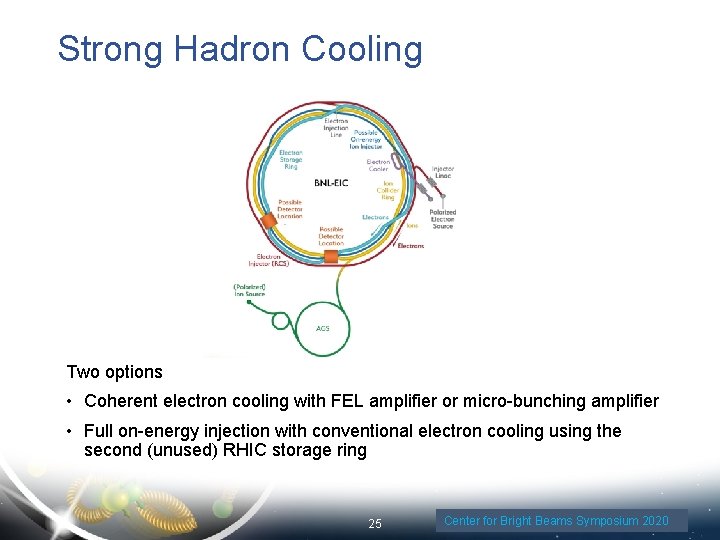 Strong Hadron Cooling Two options • Coherent electron cooling with FEL amplifier or micro-bunching