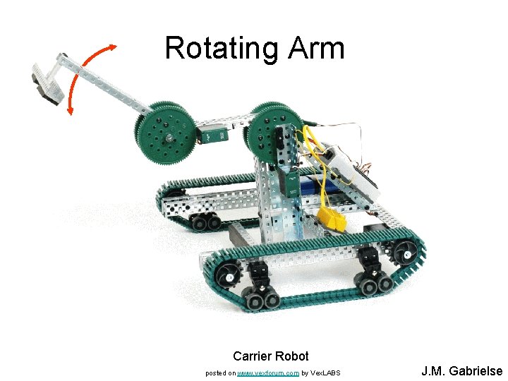 Rotating Arm Carrier Robot posted on www. vexforum. com by Vex. LABS J. M.