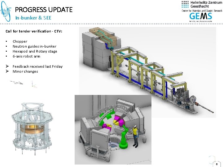 PROGRESS UPDATE In-bunker & SEE Call for tender verification - CTV: • • Chopper