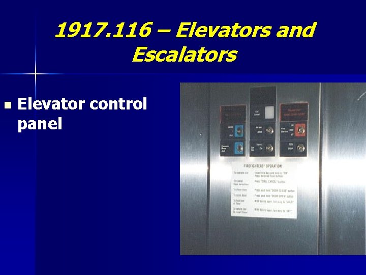 1917. 116 – Elevators and Escalators n Elevator control panel 
