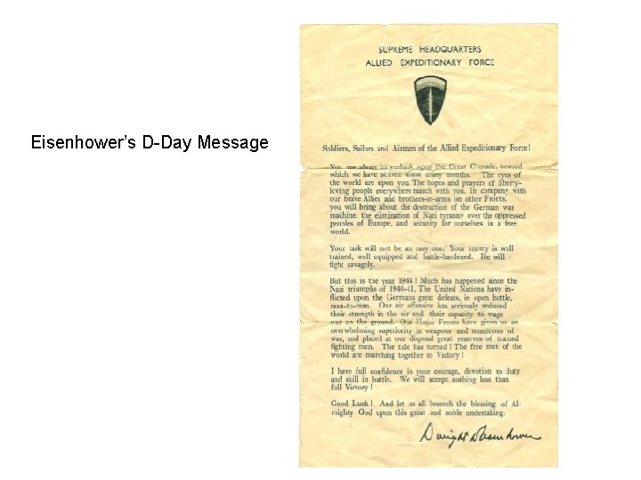 Eisenhower’s D-Day Message 