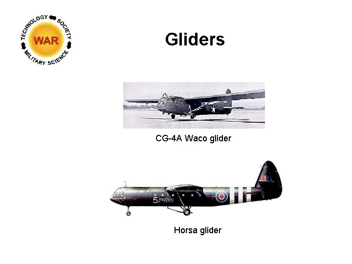Gliders CG-4 A Waco glider Horsa glider 