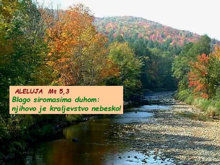 ALELUJA Mt 5, 3 Blago siromasima duhom: njihovo je kraljevstvo nebesko! 