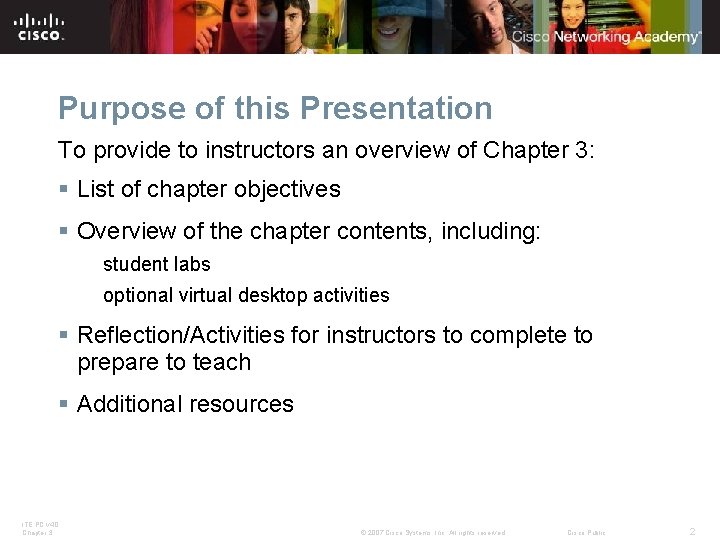 Purpose of this Presentation To provide to instructors an overview of Chapter 3: § Purpose of this Presentation To provide to instructors an overview of Chapter 3: §
