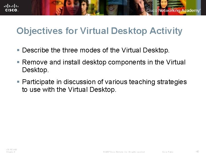 Objectives for Virtual Desktop Activity § Describe three modes of the Virtual Desktop. § Objectives for Virtual Desktop Activity § Describe three modes of the Virtual Desktop. §