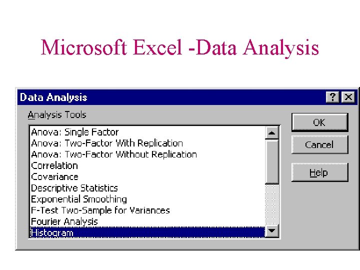 Microsoft Excel -Data Analysis 