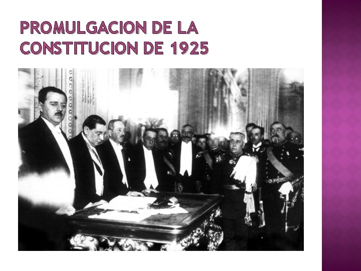 PROMULGACION DE LA CONSTITUCION DE 1925 