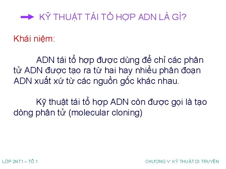 KỸ THUẬT TÁI TỔ HỢP ADN LÀ GÌ? Khái niệm: ADN tái tổ hợp