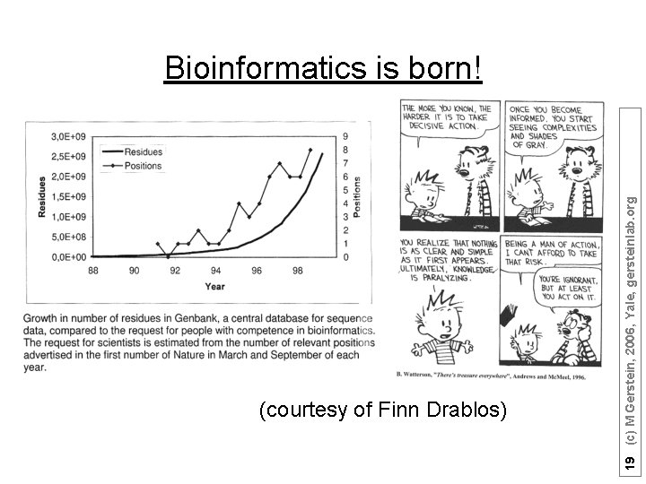 (courtesy of Finn Drablos) 19 (c) M Gerstein, 2006, Yale, gersteinlab. org Bioinformatics is