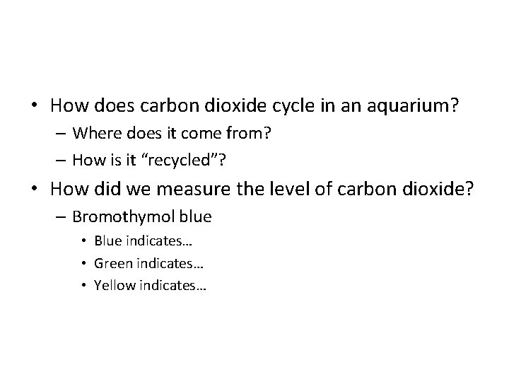  • How does carbon dioxide cycle in an aquarium? – Where does it